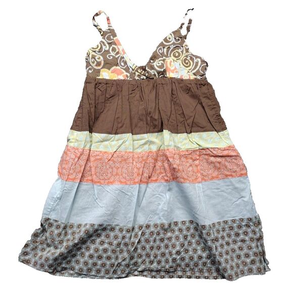 Vintage Ocean Pacific OP Strappy Sleeveless Halter Dress In Browns 11/13 Large - Picture 1 of 11